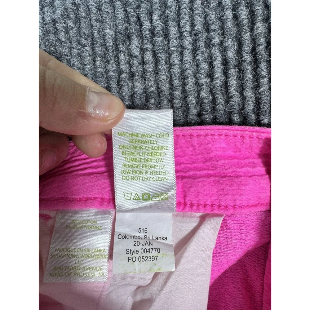Lilly Pulitzer Shorts Womens 8 34 Hot Pink Buttercup Knit Scalloped 5